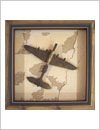 shadow box frame, old airplane models