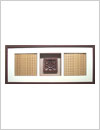 framed decorative items, malay songket and wood carving