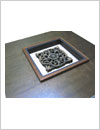 framed decorative items, thai wood carving, installed in a special precast wooden box frame