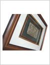 framed decorative items, cambodia stone craft, framed in layers in a shadow box frame